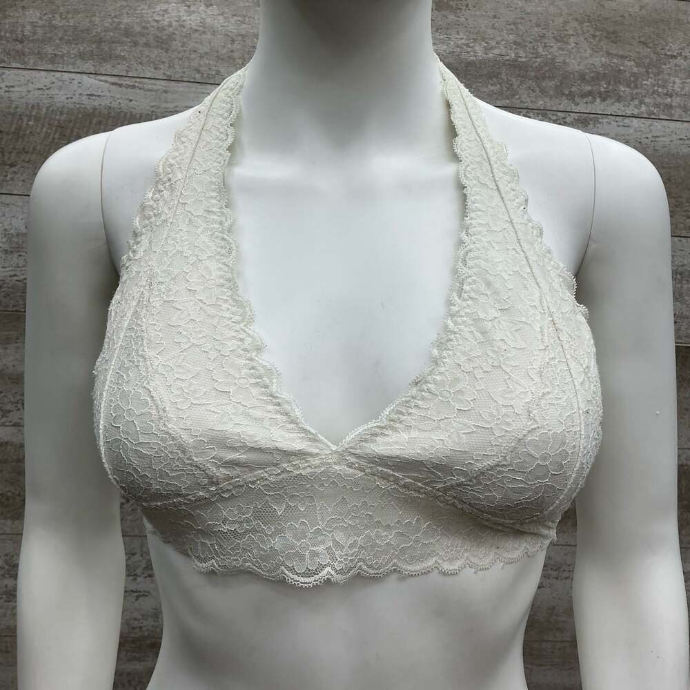 Gilly Hicks Sydney by Hollister White Floral Lace Halter Bralette Size M